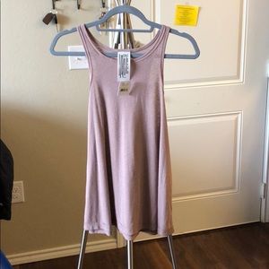 Free People Blush/Mauve Ribbed Racerback Tank Top
